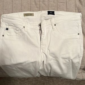 AG White Super Skinny Ankle Jean. Size 29R. Raw hem. Perfect like-new condition